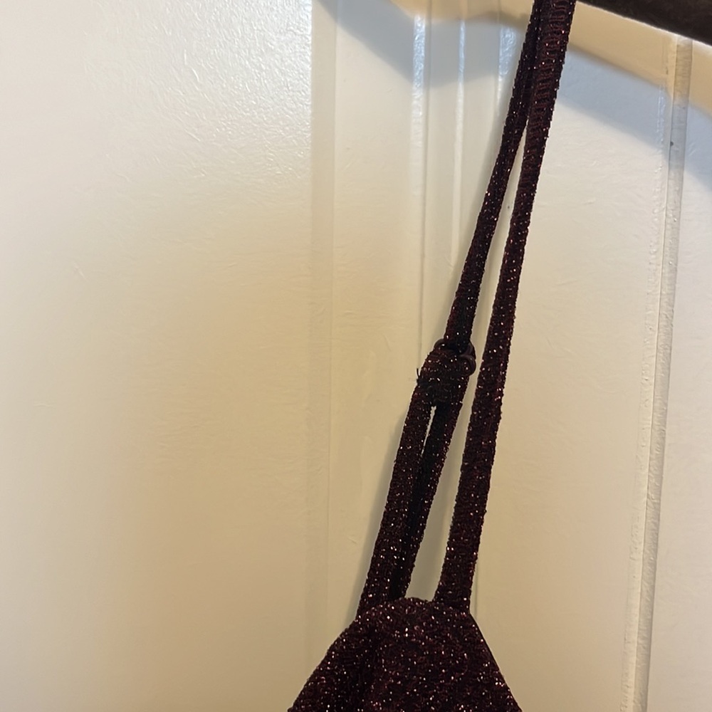 Burgundy Sparkly Mini Dress - Picture 5 of 9
